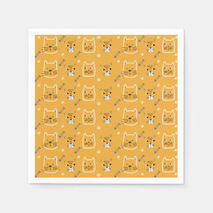 Serviette En Papier Cute chat Motif moderne