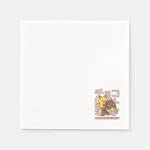 Serviette En Papier Cute Chat Riding Chocolat Lait Carton Kawaii Art