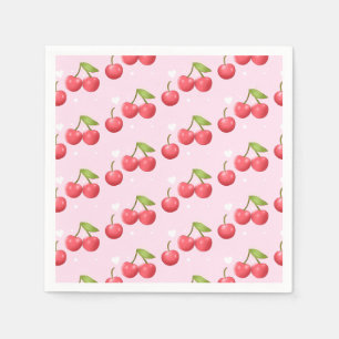 Serviette En Papier Cute Cherry 1ère fête d'anniversaire