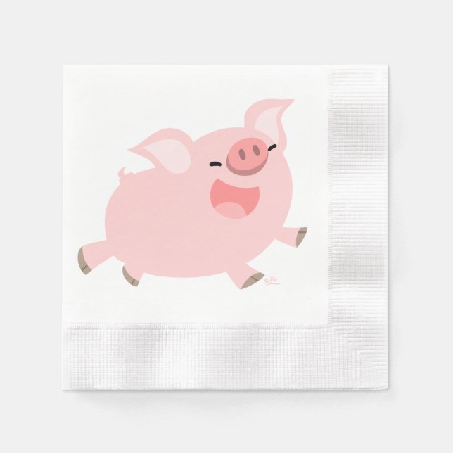 Serviette En Papier Cute Cheveux Cartoon Papier de Cochon (Devant)