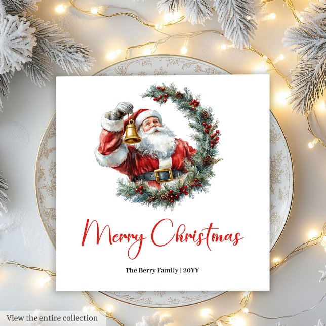 Serviette En Papier Cute Chic Santa Claus Kids Festive Merry Christmas (Cute Santa Claus Kids Festive Merry Christmas Napkin)