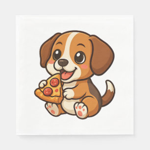Serviette En Papier Cute chien beagle pizza pizza amateurs dessin anim