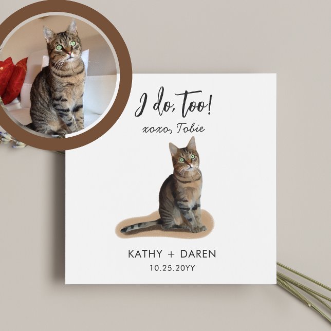 Serviette En Papier Cute Chien Chat Mariage Customisé (Créateur téléchargé)