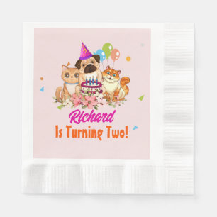 Serviette En Papier Cute Chien Chiot Puppy Theme Fête d'Anniversaire d