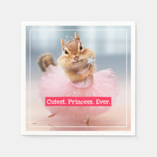 Serviette En Papier Cute Chipmunk Ballerina en tutu au Dance Studio