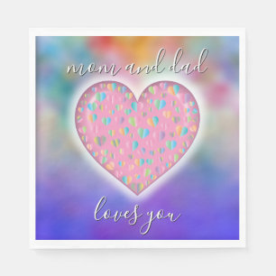 Serviette En Papier Cute Colorful Heart Motif serviettes