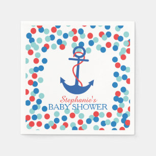 Serviette En Papier Cute Confetti Baby shower d'Ancres nautiques Napki