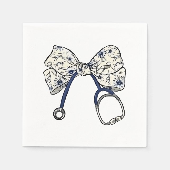 Serviette En Papier Cute Coquette Bow Coquette Bow Nurse Nurse (Devant)