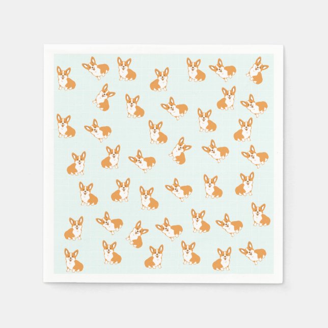 Serviette En Papier Cute Corgi Papier serviettes (Devant)