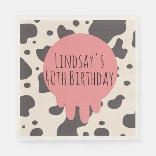 Serviette En Papier Cute Cow Imprimer Adult Party 40e Anniversaire
