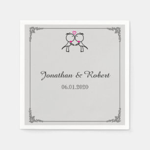 Serviette En Papier Cute Deux Pièces Baiser Mariage Gay Napkin