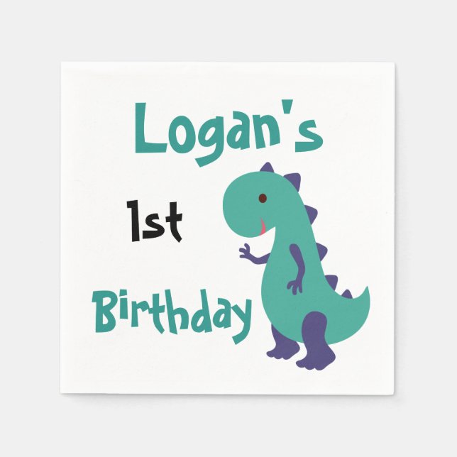 Serviette En Papier Cute Dino Napkin (Devant)