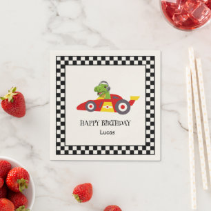 Serviette En Papier Cute Dinosaur Anniversaire voiture de course enfan