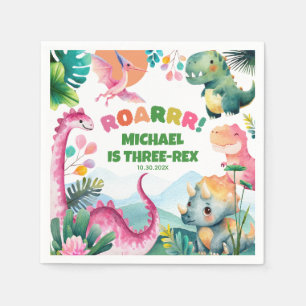 Serviette En Papier Cute Dinosaur Dig Enfants préhistoriques 3e annive