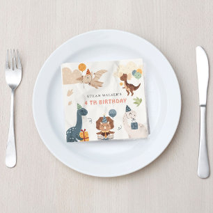 Serviette En Papier Cute Dinosaur Fête Animaux Anniversaires de enfant