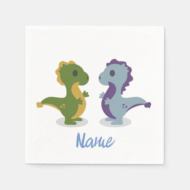 Serviette En Papier Cute Dinosaur Paire Thunder_Cove (Devant)