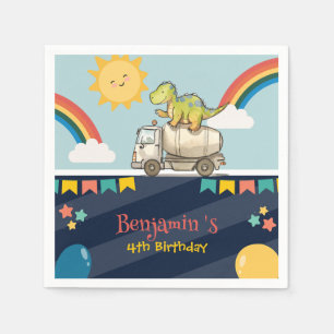 Serviette En Papier Cute dinosaure camion ciment Rainbow School Annive