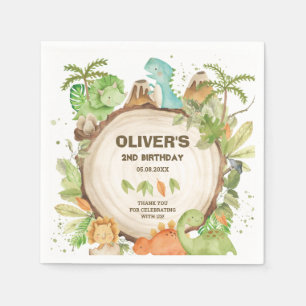 Serviette En Papier Cute Dinosaures Garçon Anniversaire Feuil T-Rex