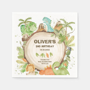 Serviette En Papier Cute Dinosaurs Garçon Anniversaire Feuilles de ve