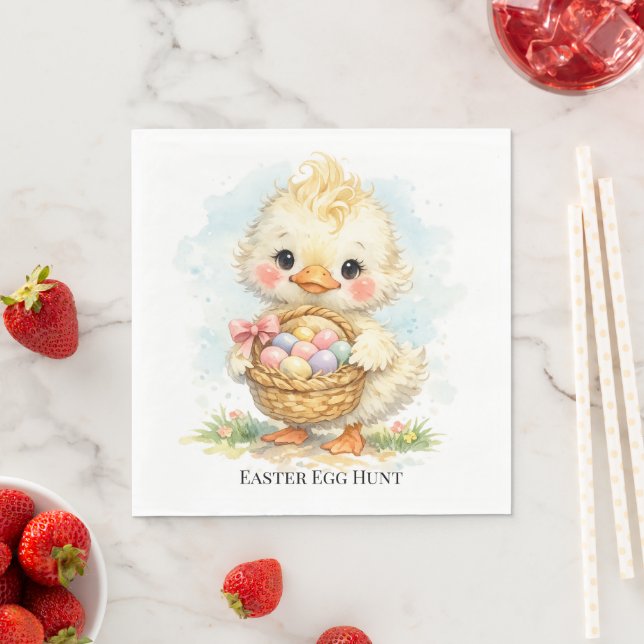Serviette En Papier Cute Duckling Easter Egg Party (En situation)