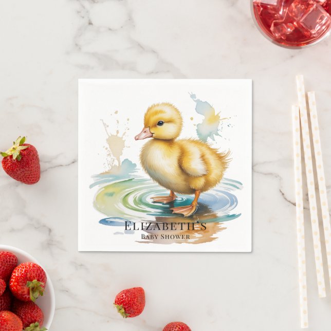 Serviette En Papier Cute Duckling Gender Neutral Baby Shower (En situation)