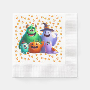 Serviette En Papier Cute et Cool, monstres d'Halloween