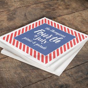 Serviette En Papier Cute été 4 Juillet Personnalisé