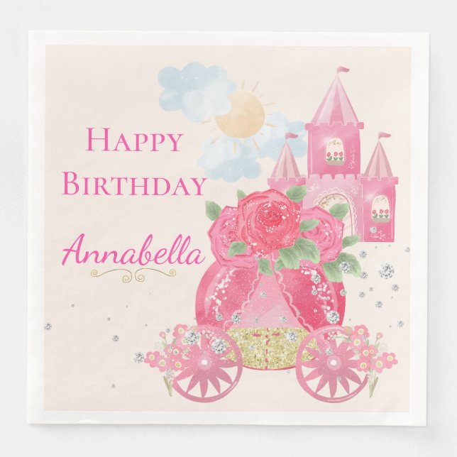 Serviette En Papier Cute Fairy Tale Pink Princess Party (Devant)