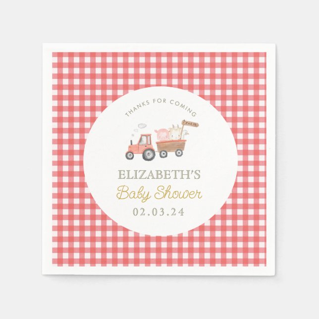 Serviette En Papier Cute ferme Baby shower de Barnyard (Devant)
