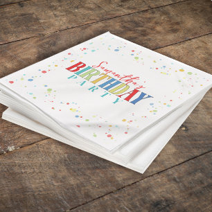 Serviette En Papier Cute fête d'anniversaire Confetti Custom