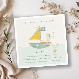 Serviette En Papier Cute Fishing Bear Star Sailboat Fun Faits Annivers