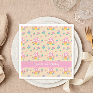 Serviette En Papier Cute Floral Champhroom Motif Anniversaire de enfan