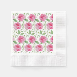 Serviette En Papier Cute, floral/rose motif extensible