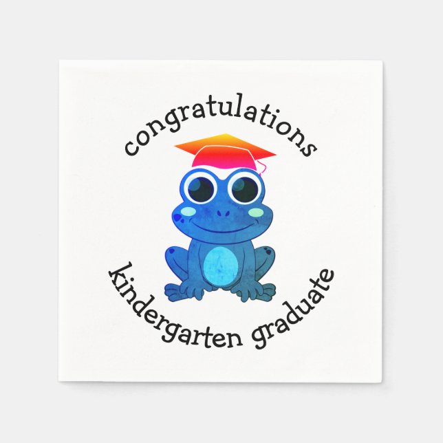 Serviette En Papier Cute Frog Custom Kindergarten Graduation Papier (Devant)