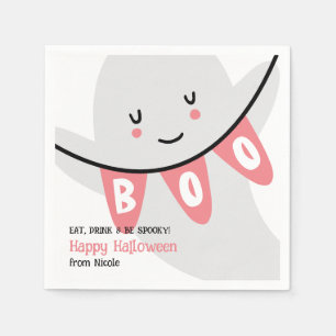 SERVIETTE EN PAPIER CUTE GHOST BOO HALLOWEEN KIDS TRAITER