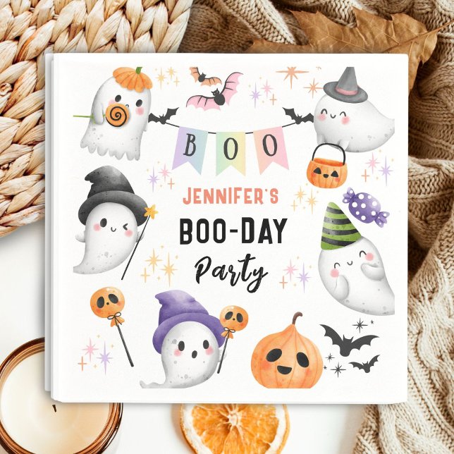 Serviette En Papier Cute Ghost Spooktacular Halloween Anniversaire (Créateur téléchargé)