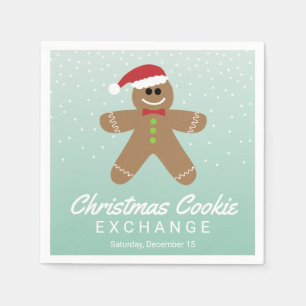 Serviette En Papier Cute Gingerbread Man Christmas Cookie Exchange