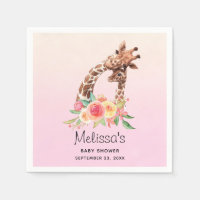 Cute Giraffe Aquarelle Maman & Baby shower bébé