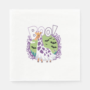 Serviette En Papier Cute Giraffe Boo Ghost Costume d'Halloween Zoo Lov