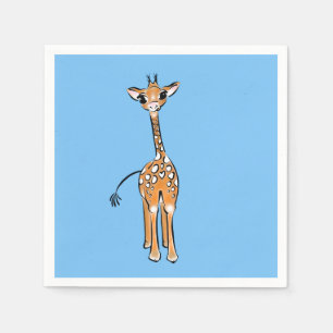 Serviette En Papier Cute Giraffe drawing, safari animals