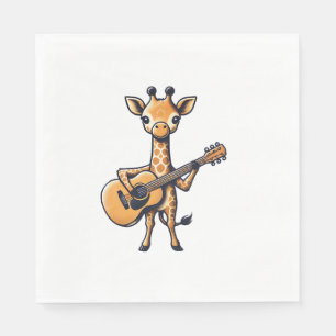 Serviette En Papier Cute Giraffe Jouer Guitare Giraffes Musicien Musi