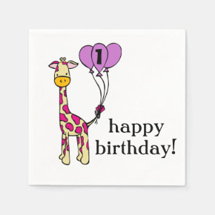 Serviette En Papier Cute Giraffe - serviettes d'anniversaire - Personn
