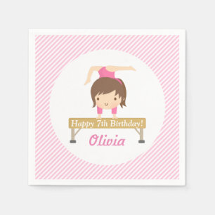 Serviette En Papier Cute Girl Gymnastics Anniversaire de enfant Party 
