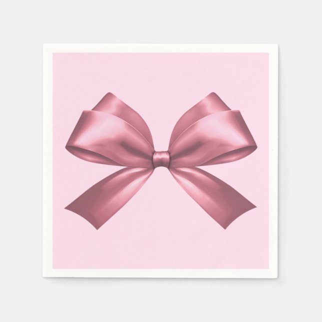 Serviette En Papier Cute Girl Rose Satin Aesthétique Bow (Devant)