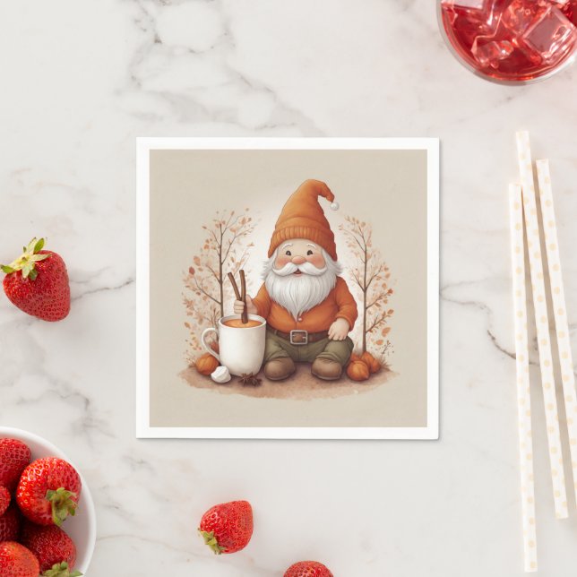 Serviette En Papier Cute Gnome (En situation)