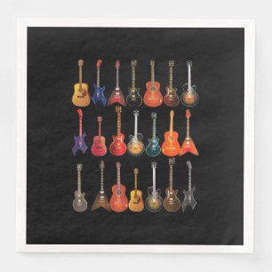 Serviette En Papier Cute Guitar Rock and Roll Musical Instruments