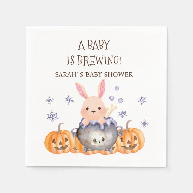 Serviette En Papier Cute Halloween Cauldron Baby brasse douche (Devant)