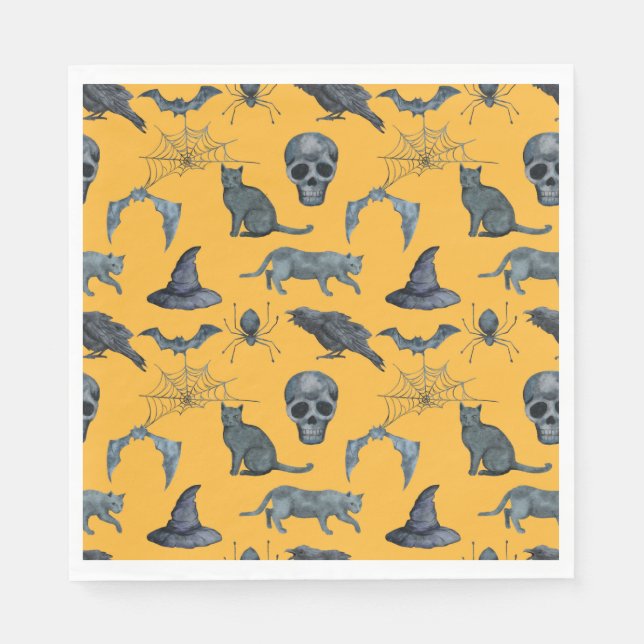 Serviette En Papier Cute Halloween conception tout-en-long (Devant)