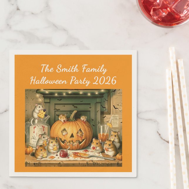 Serviette En Papier Cute Halloween Hamster Snack Party (Créateur téléchargé)