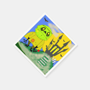 Serviette En Papier Cute Halloween Zombie et Château